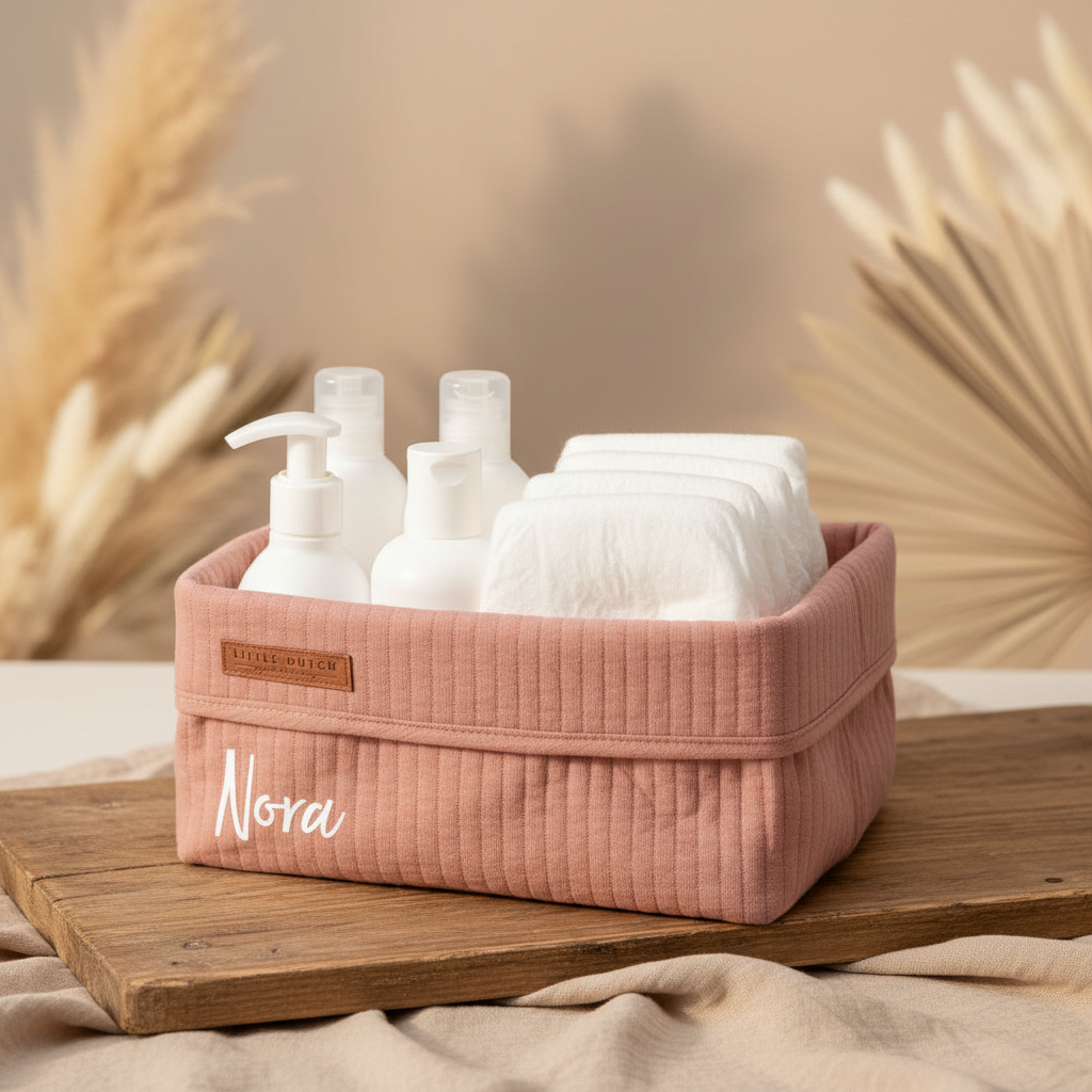 Organizer für Wickeln und Pflege Baby – Aufbewahrungskorb für Windeln und Pflegeprodukte am Wickelplatz