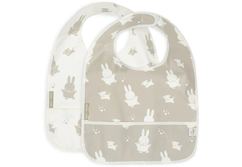Miffy & Snuffy Waterproof Bibs, Set of 2, Olive Green | Jollein