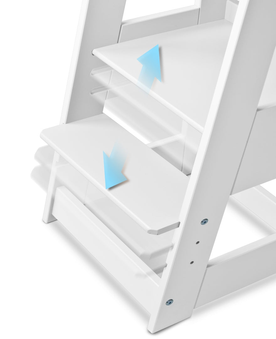 Lernturm Felix - Learning tower - Holz weiß | tiSsi® by Schmatzepuffer®