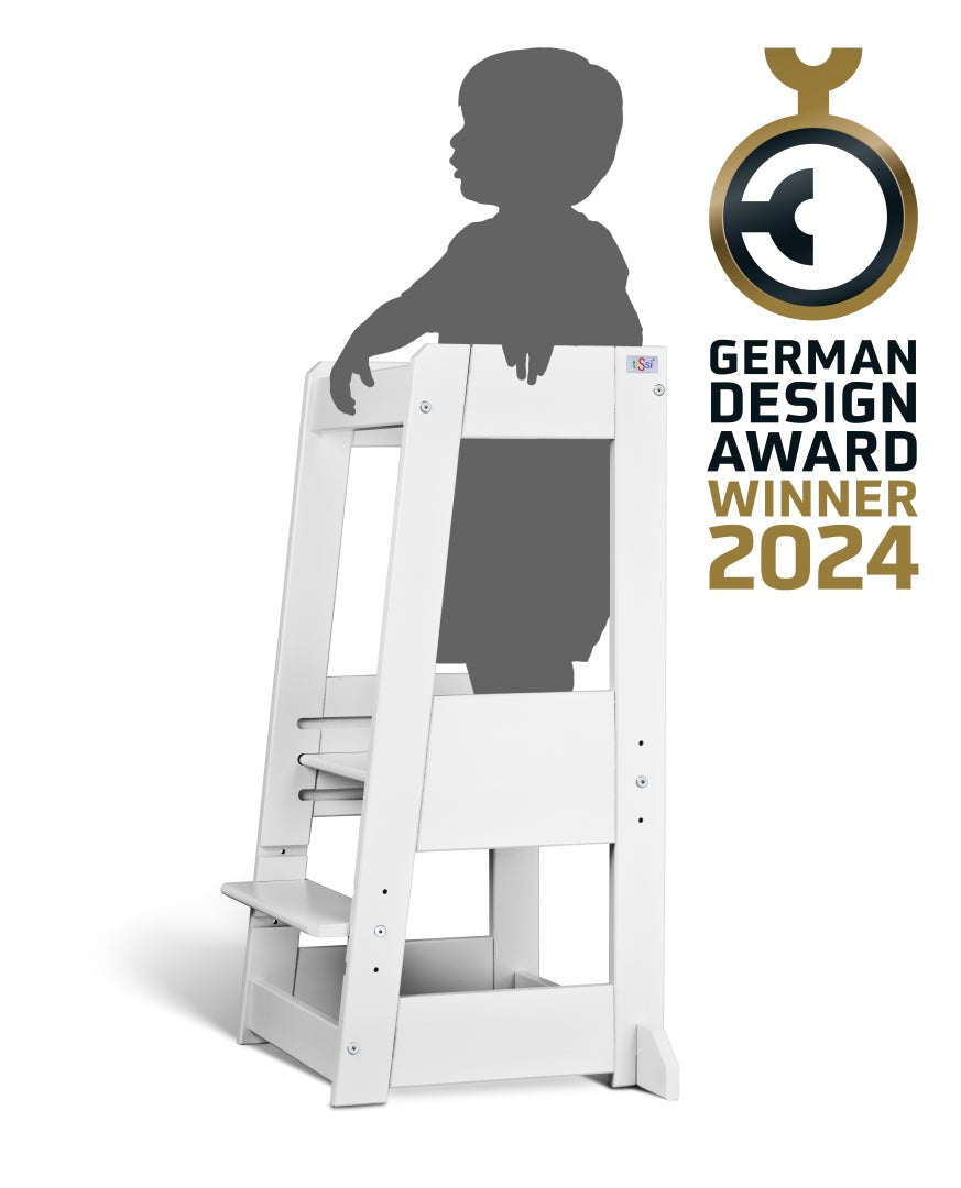 Lernturm Felix - Learning tower - Holz weiß | tiSsi® by Schmatzepuffer®