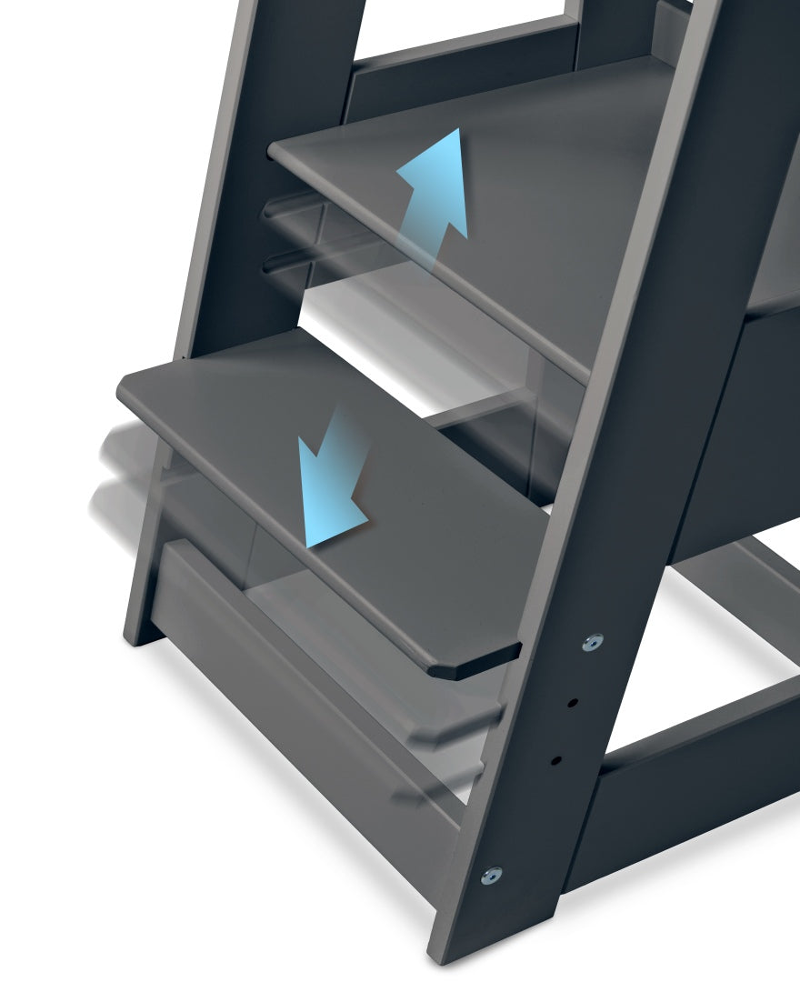 Lernturm Felix - Learning tower Holz naturgrau | tiSsi® by Schmatzepuffer®