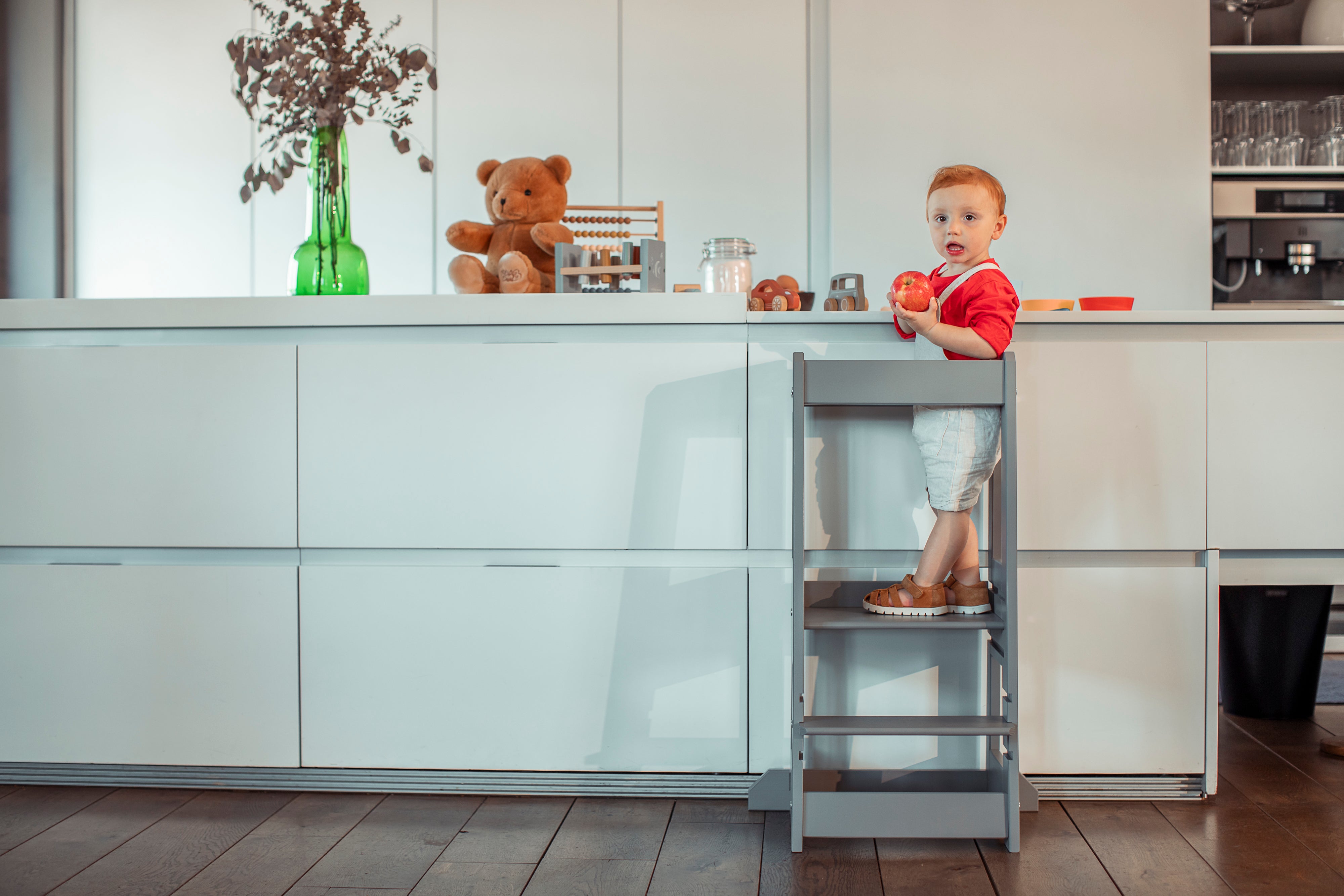 Learning tower Felix - Learning Tower - Stormy Gray | Tissi® by Schmatzepuffer® "personalized"