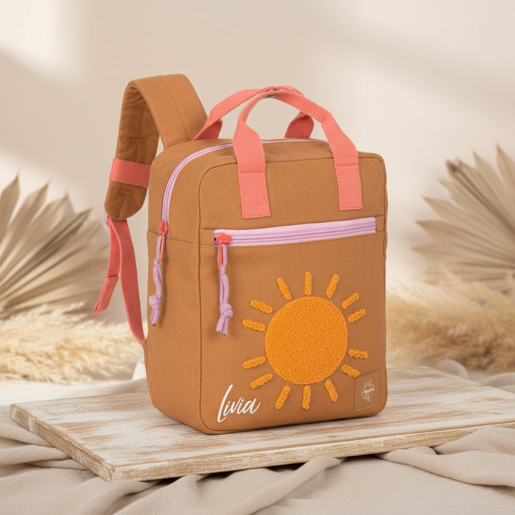 Kindergarten backpack Little One & Me Square 6 l, caramel | Lässig