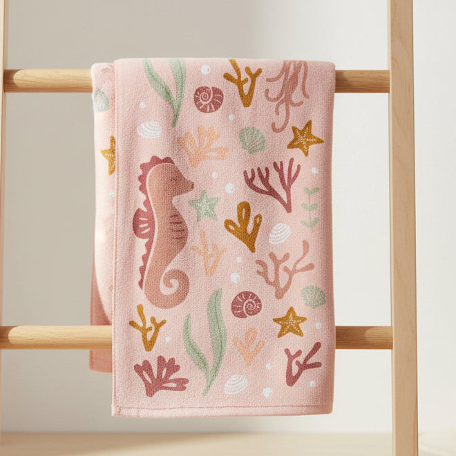 Badehandtuch Ocean Dreams Pink | Kapuzenhandtuch für Babys & Kinder