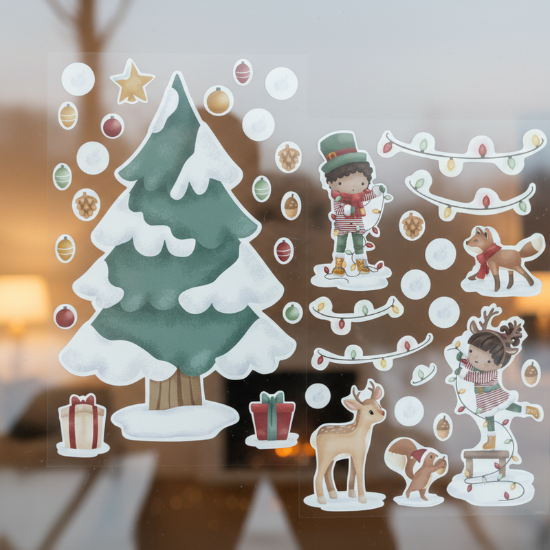 Fenstersticker XL Weihnachtsbaum – Weihnachtsdeko für Kinder