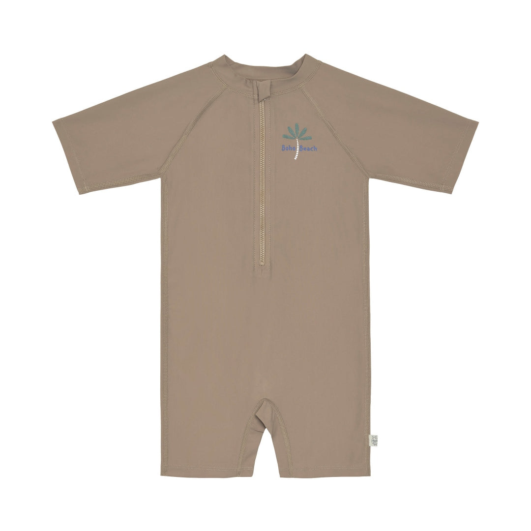 Short-sleeved swimsuit with UV protection, brown, size 86 | Lässig