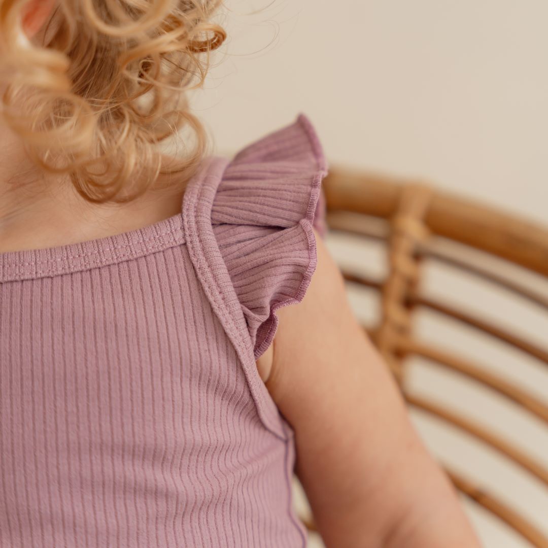 Ruffled Top in Mauve | Little Dutch