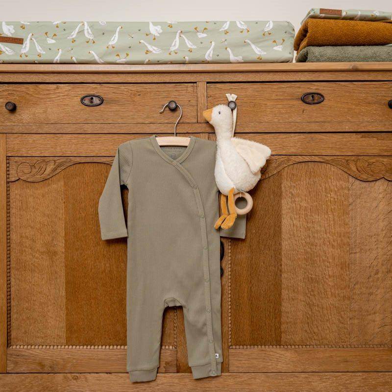 Sailors Bay Olive Long-Sleeved Wrap Romper | Little Dutch