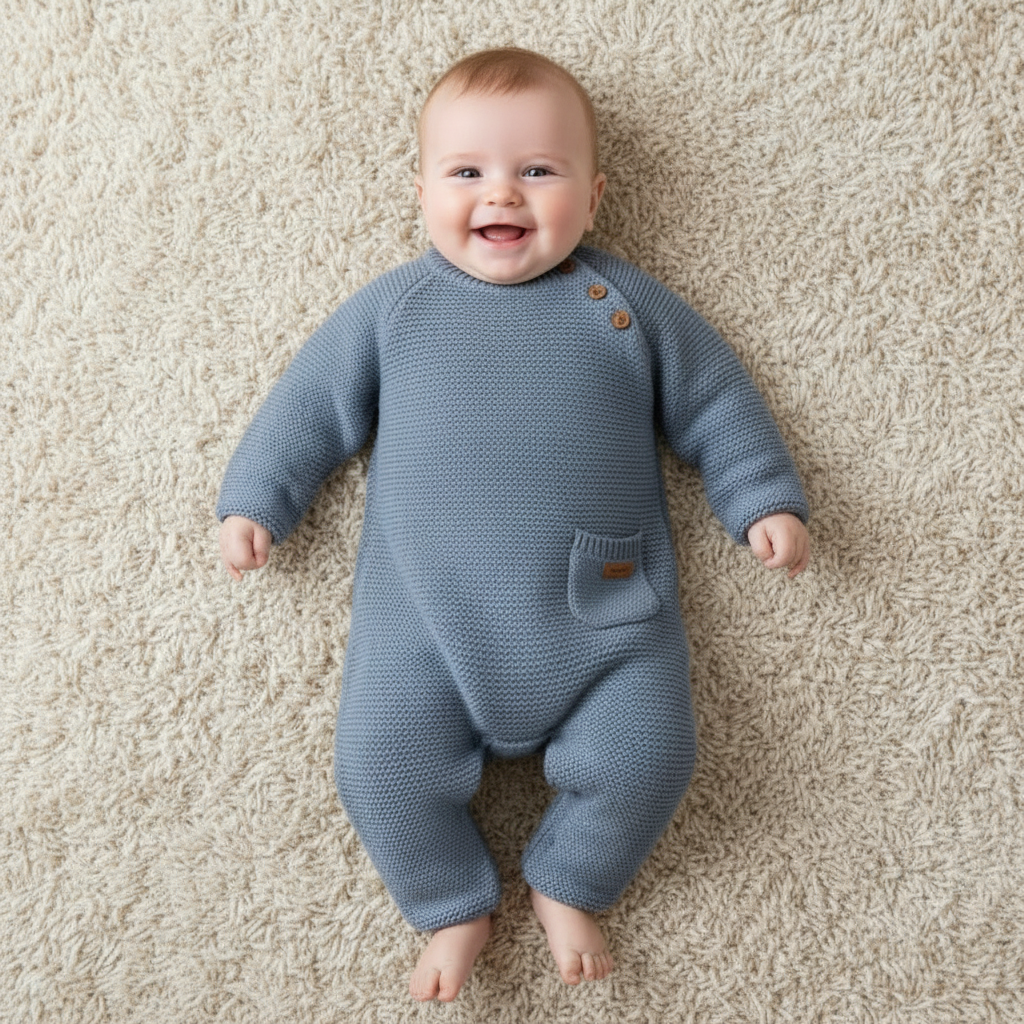 Strick-Strampler Sailors Bay Blue | Little Dutch