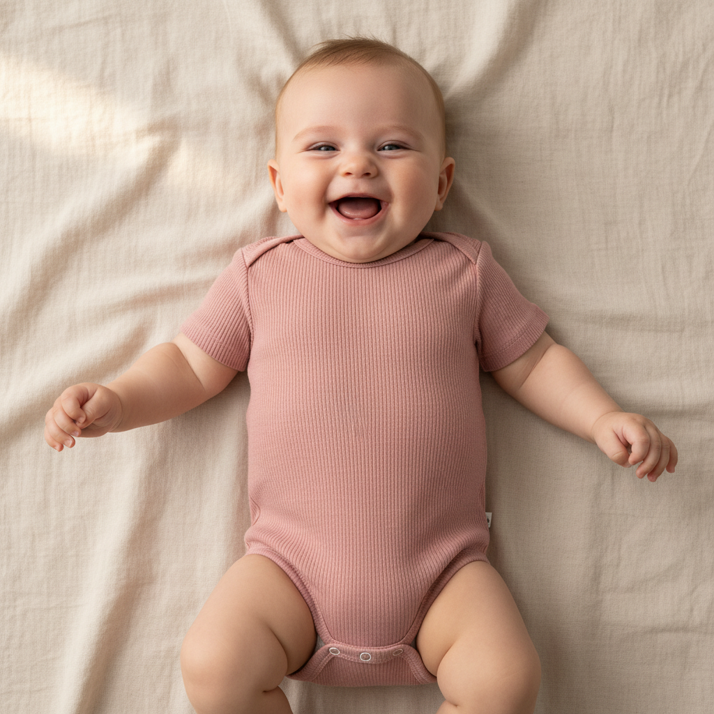 Kurzarm-Body Little Pink Flowers Vintage Pink, Größe 86/92 | Little Dutch