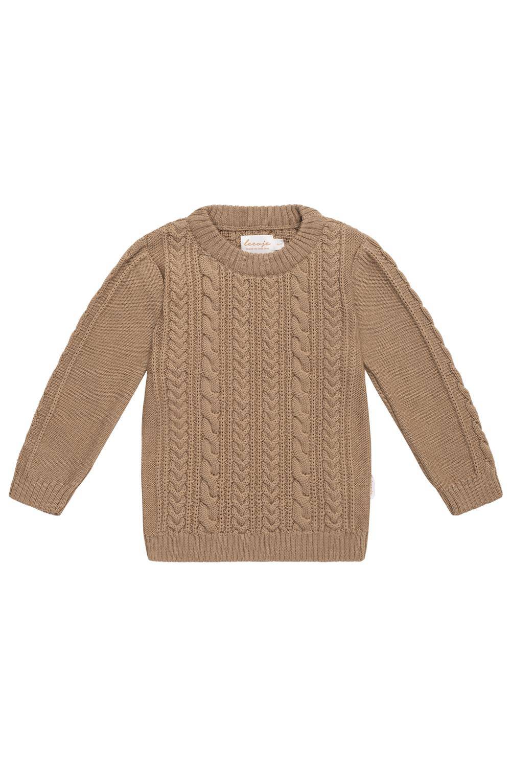 Knit sweater "Walnut" beige size 98-104 | Leevje