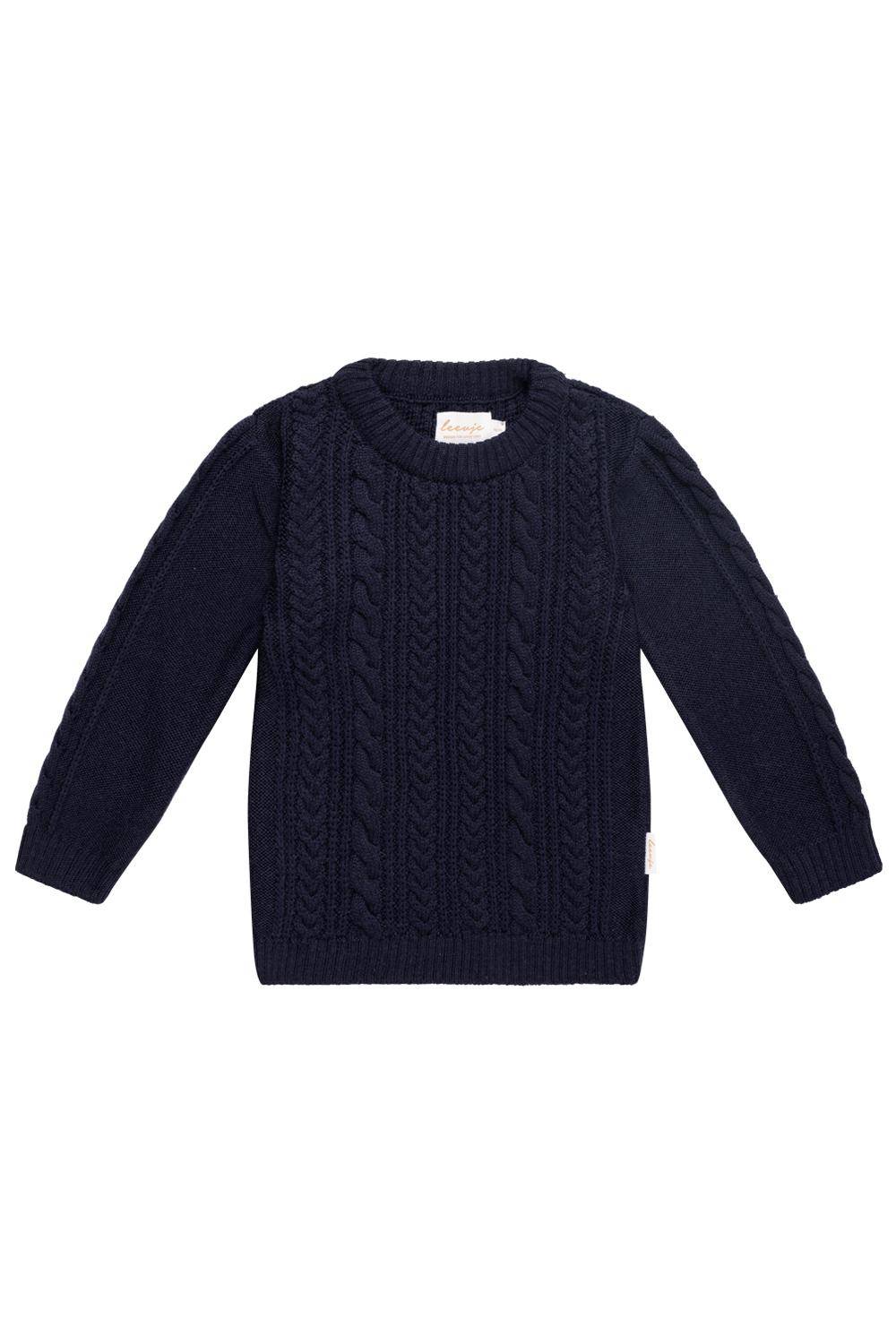 Navy blue knit sweater, size 62-68 | Leevje