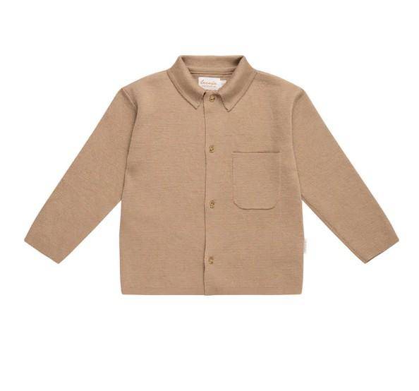 Gebreid shirt "Coffee" beige maat 62-68 | leevje