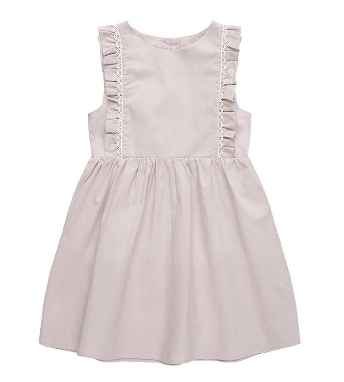 Kleid mit Spitzendetails "Powder Gray" 'Beige Größe 86 / 92 | leevje