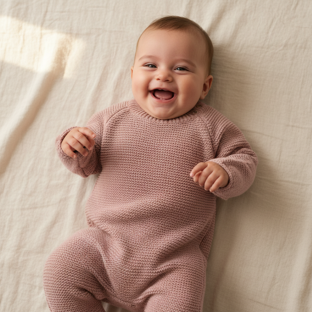 Strick-Strampler Pink | Little Dutch