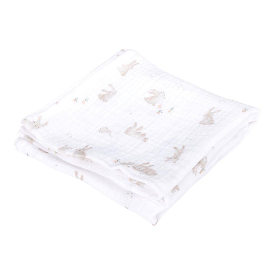 Muslin cloth swaddles 70 x 70 Baby Bunny / Beige | Little Dutch