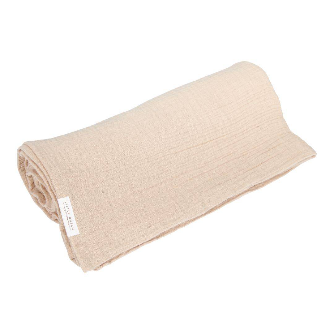 Muslin cloth swaddle 120 x 120 beige | Little Dutch