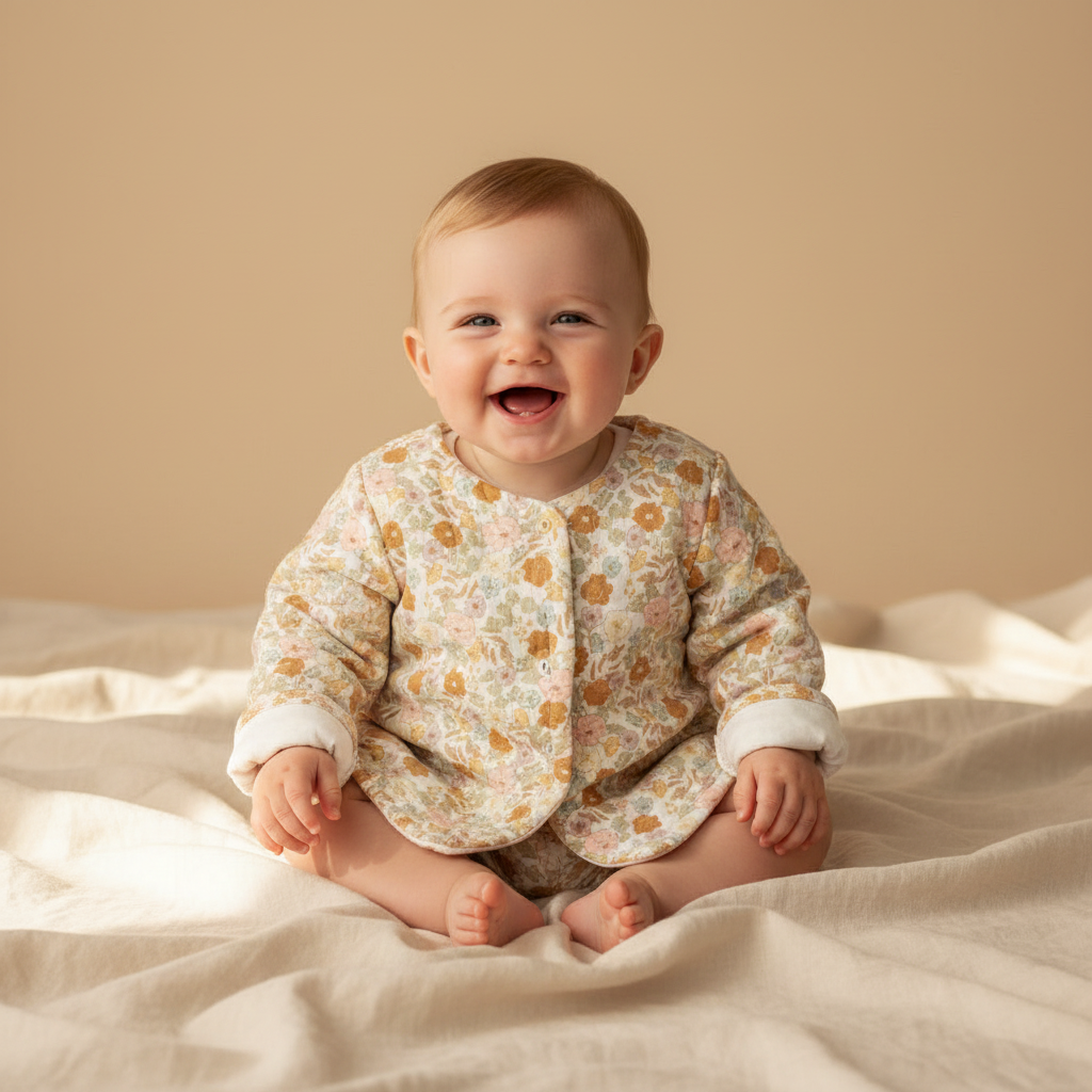 Reversible jacket Vintage Little Flowers / White Blossom - 50/56 | Little Dutch