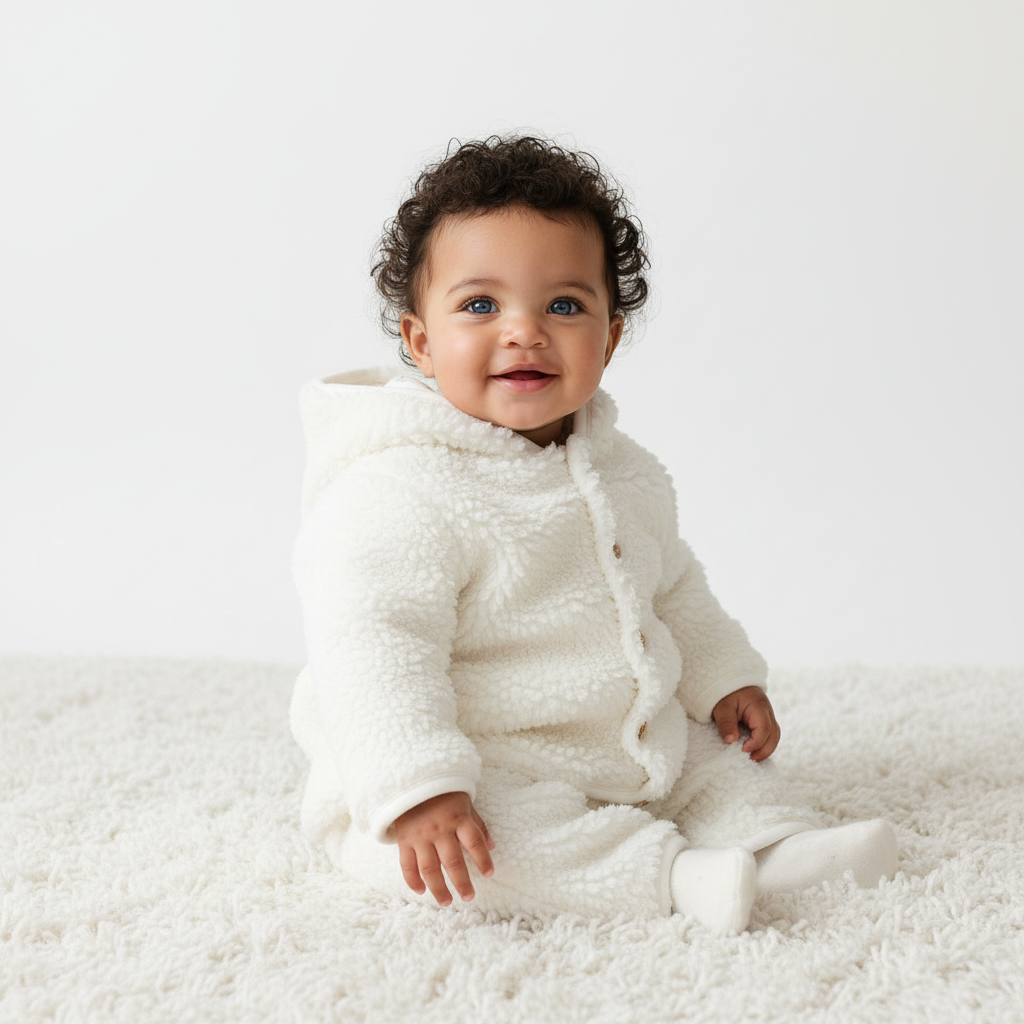 Teddy-Jacke Baby Bunny - Off-White - 68 | Little Dutch