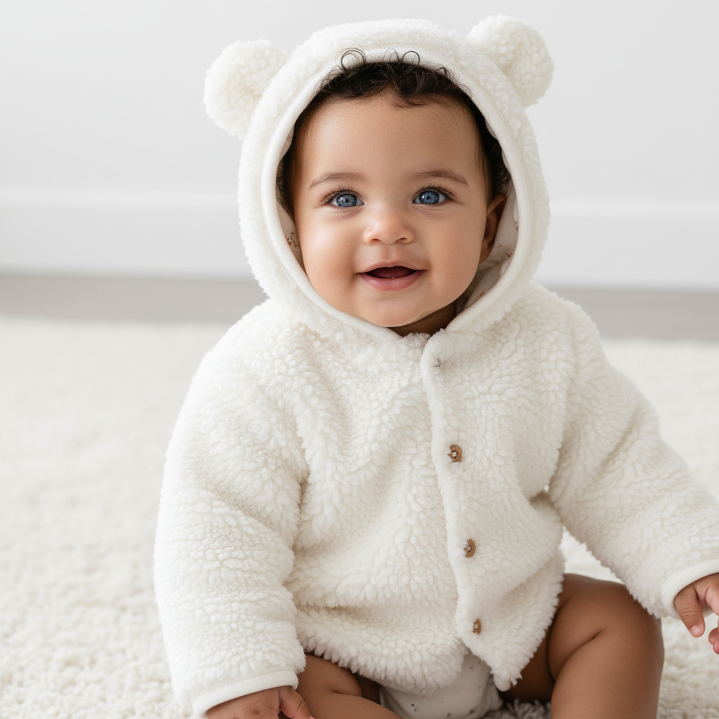 Teddy-Jacke Baby Bunny - Off-White - 68 | Little Dutch