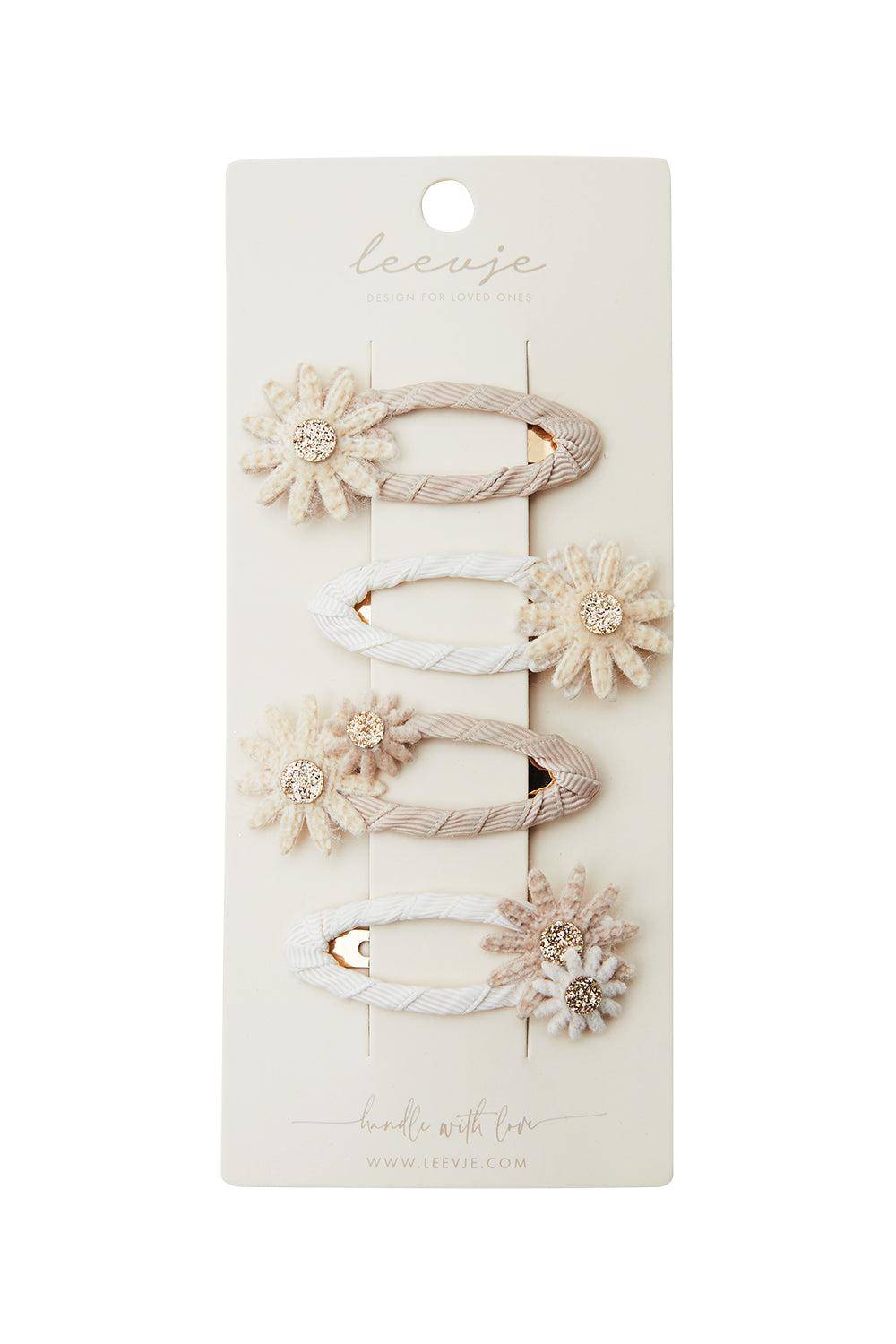 Haarspeldjes "Corduroy daisy clips" | Leevye
