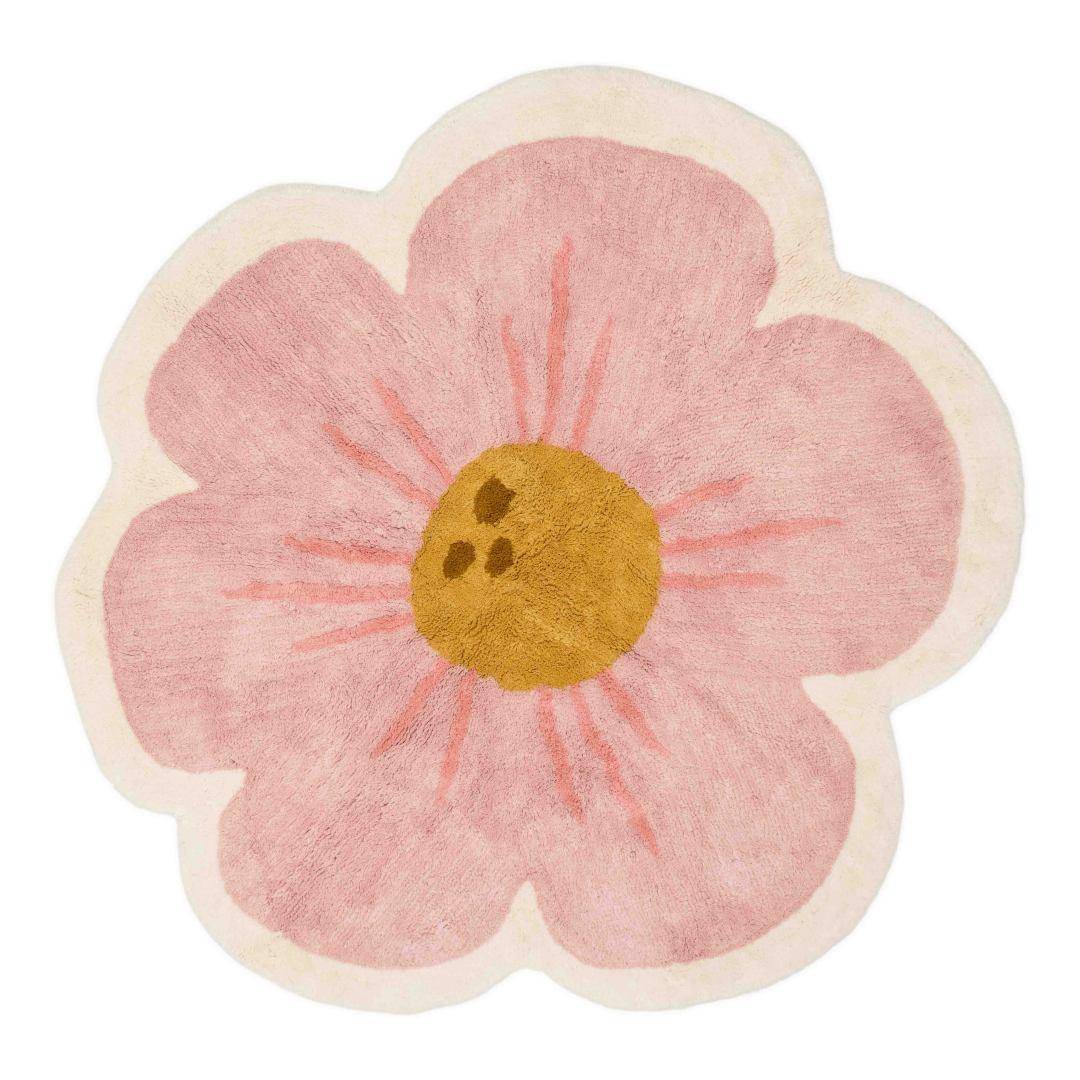 Teppich Blume antirutsch 110 x 110 cm | Little Dutch