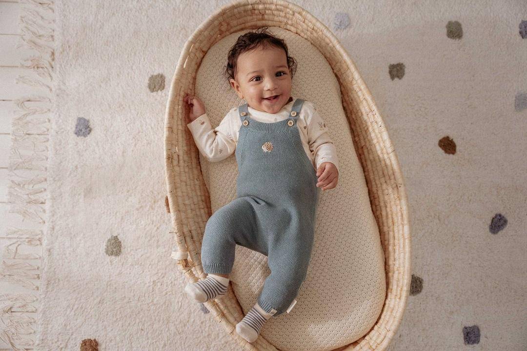 Knitted Romper Baby Blue | Little Dutch