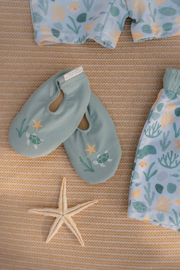 Schwimmschuhe Seashells Surf Blue | Little Dutch