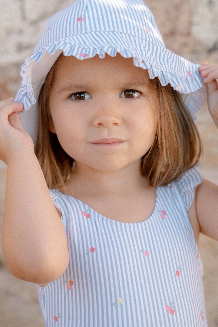 Badeanzug Sunny Flowers Blue | Little Dutch