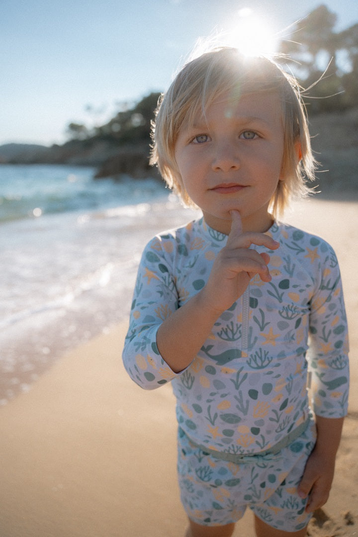 Langärmeliges Schwimmshirt Seashells Multi-colour | Little Dutch
