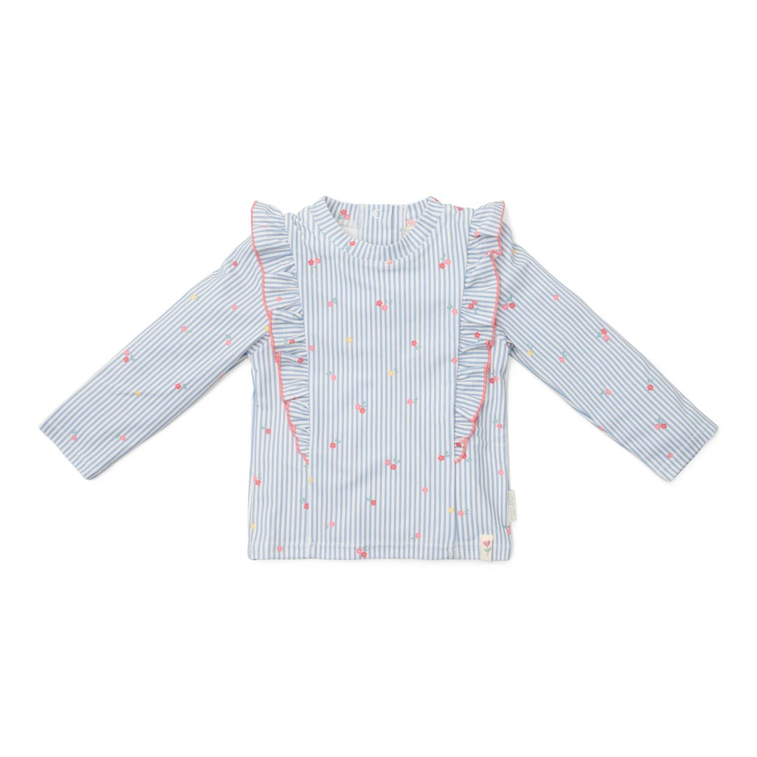 Langärmeliges Schwimmshirt Sunny Flowers Blue | Little Dutch