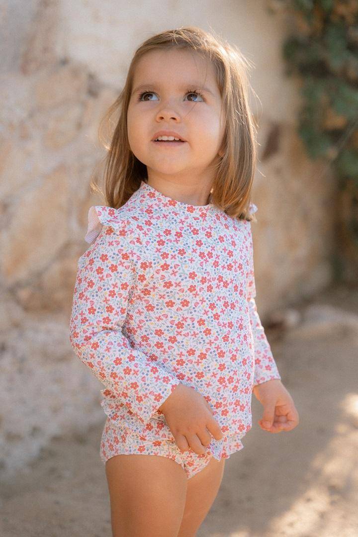 Langärmeliges Schwimmshirt Sunny Flowers Multi-colour | Little Dutch