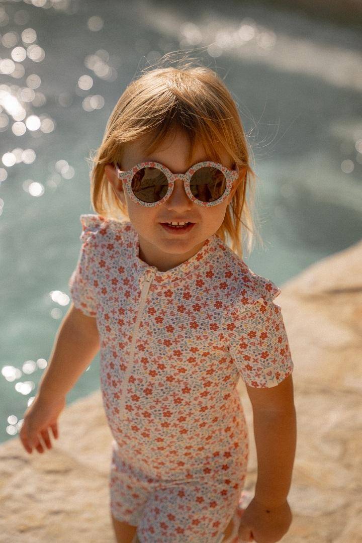 Kurzärmeliger Badeanzug Sunny Flowers Multi-colour | Little Dutch