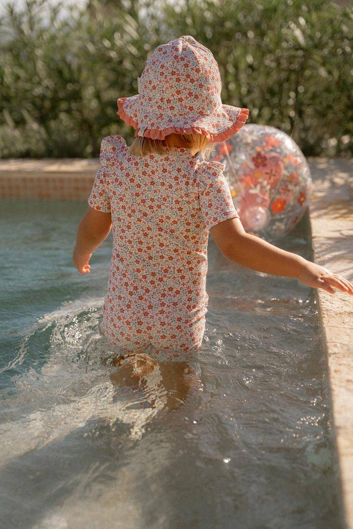 Kurzärmeliger Badeanzug Sunny Flowers Multi-colour | Little Dutch