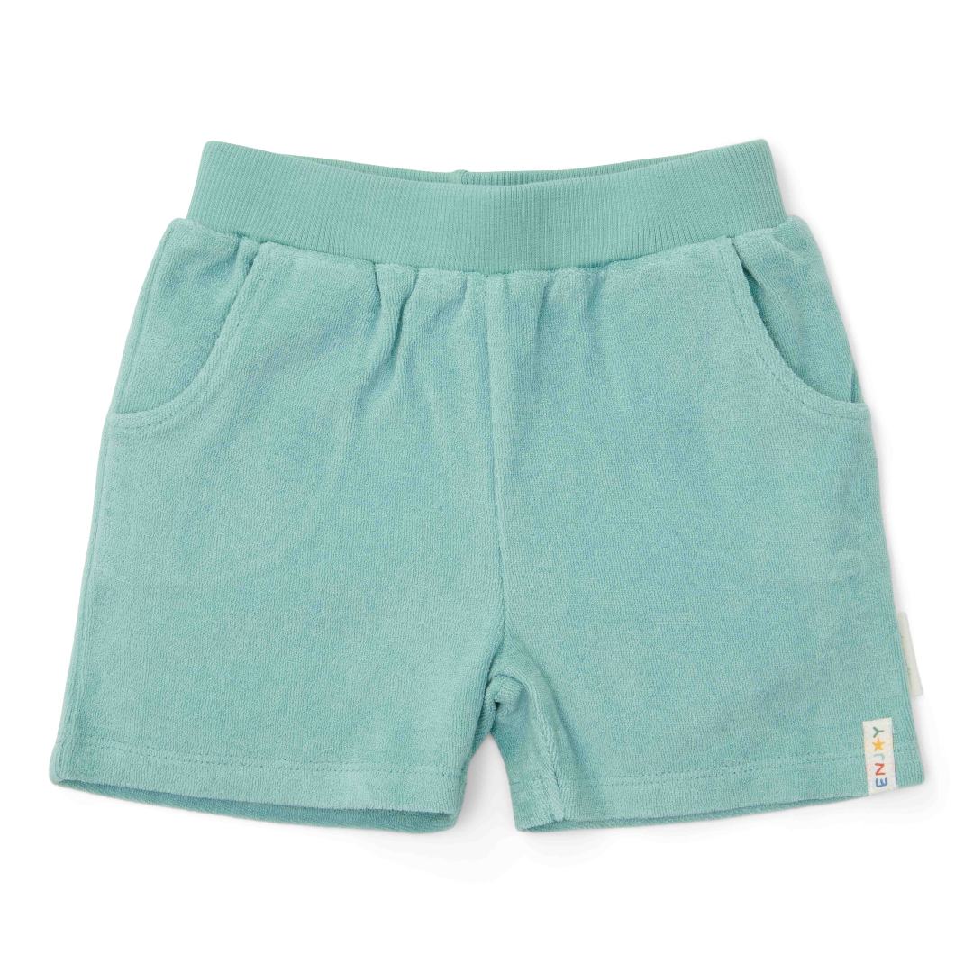T-Shirt und Shorts Seashells and Stripes Surf Blue | Little Dutch