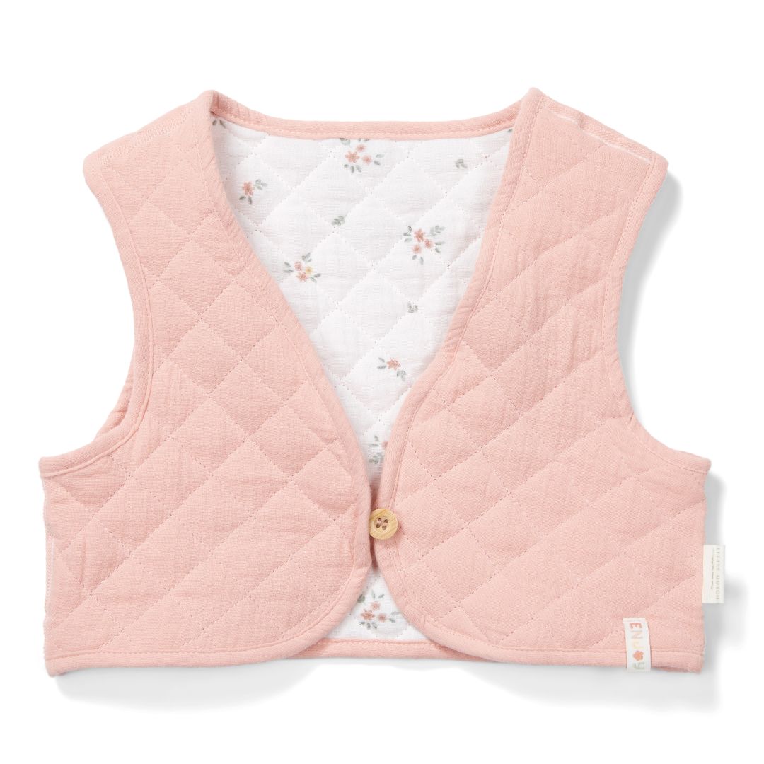 Reversible vest pink/white | Little Dutch