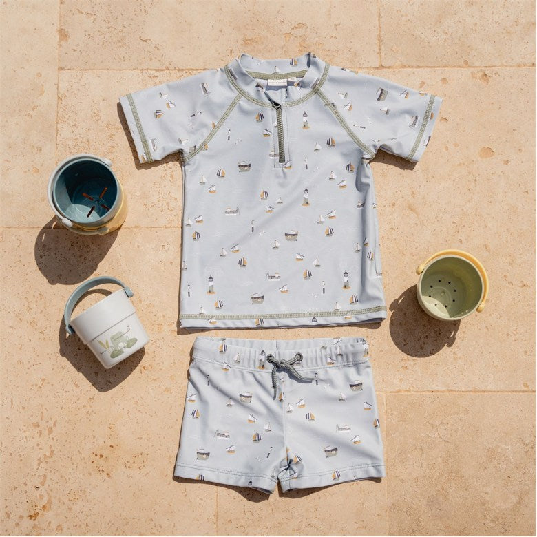 Badeshirt Sailors Bay Olive | Little Dutch
