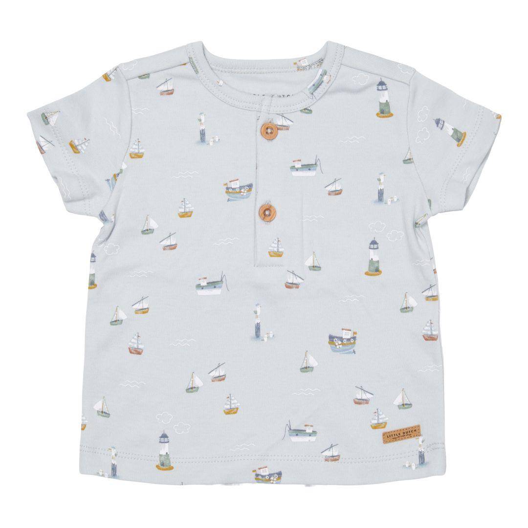 Kurzärmeliges T-Shirt Sailors Bay Blau - 68 | Little Dutch