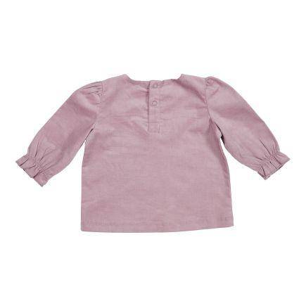 T-Shirt langärmlig Vintage Little Flowers Mauve Cord | Little Dutch