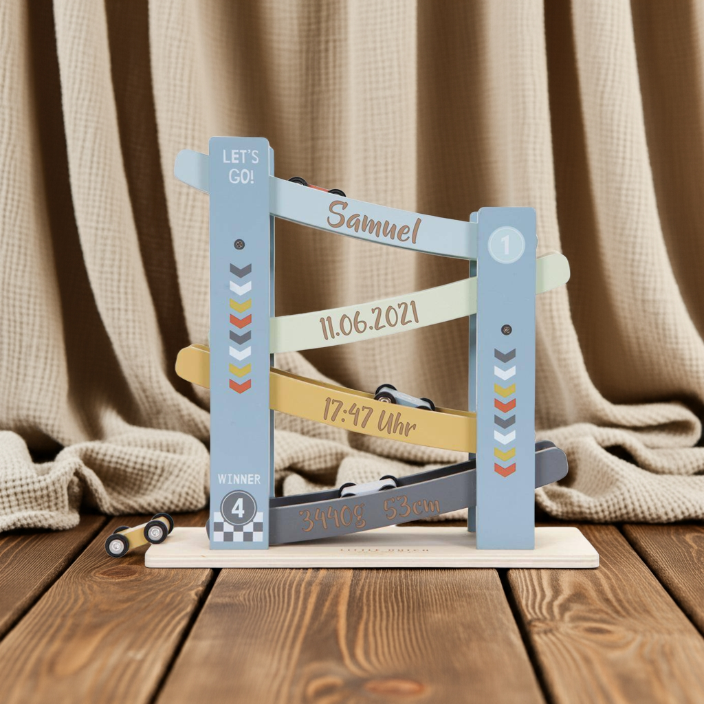 Marble Run "For Birth" Ocean Wood, blue | Little Dutch