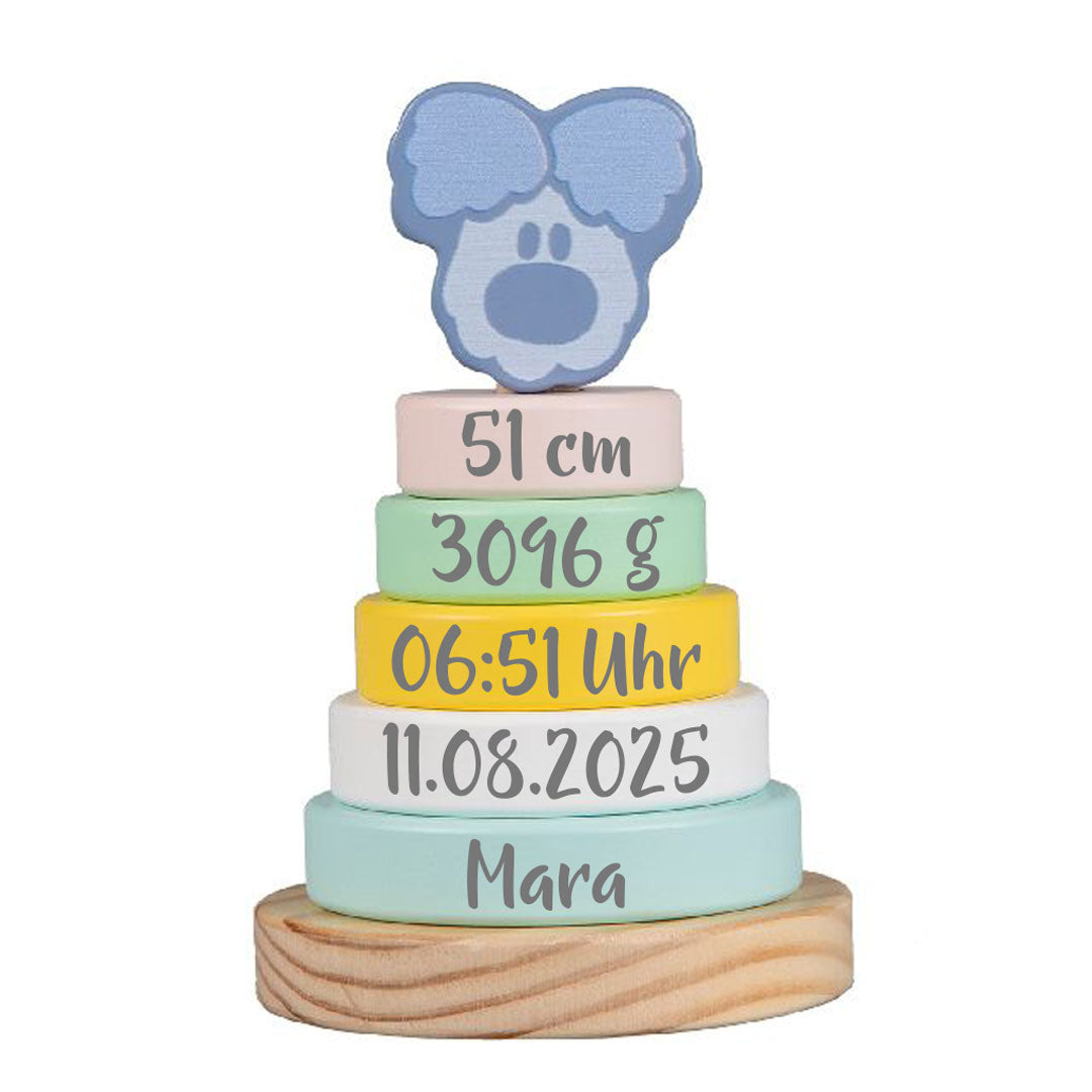 Wusel & Pip Baby Wusel Stapelturm zur Geburt | Rubo Toys