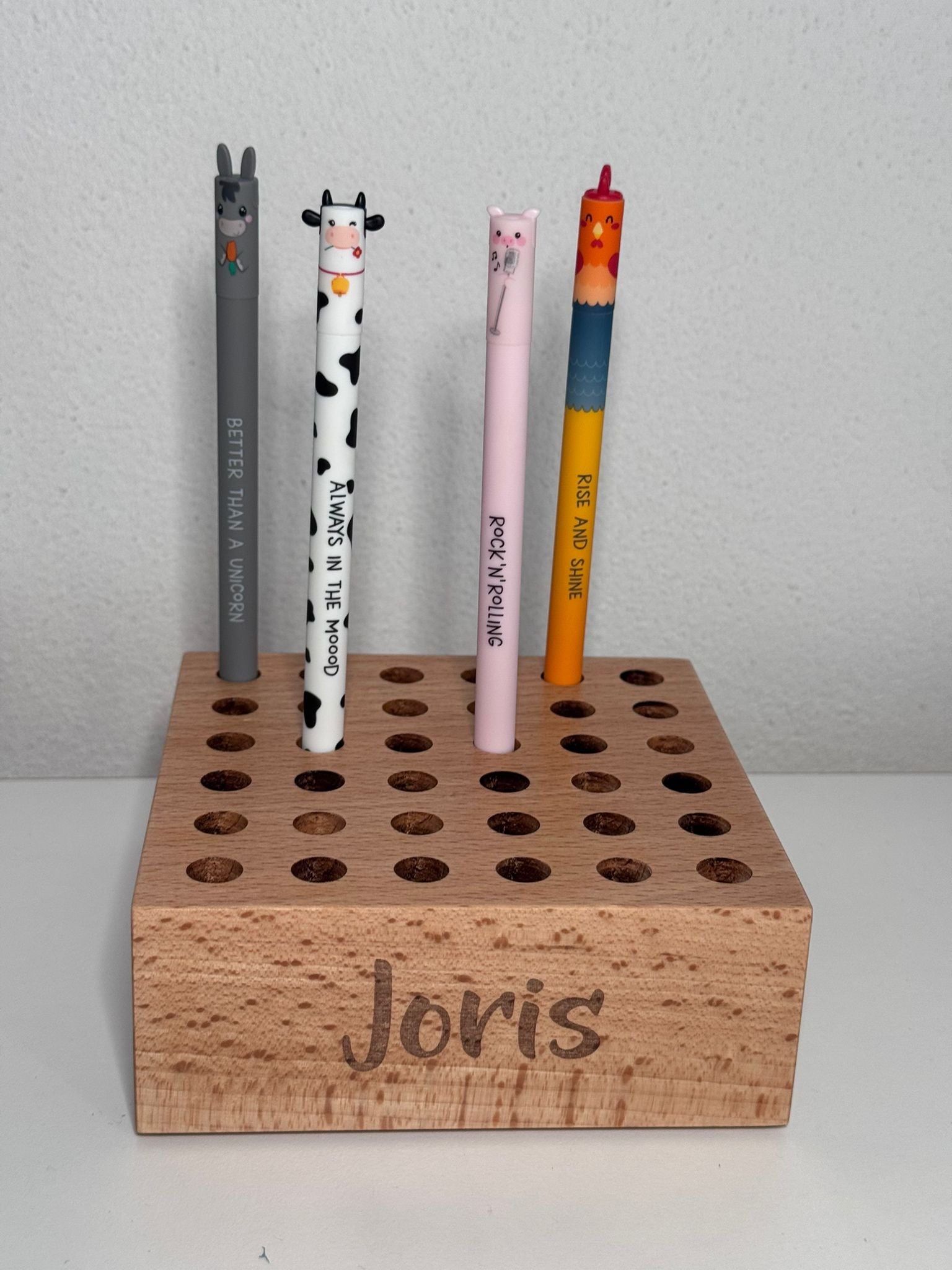 Personalisierter Stiftehalter aus Holz passend für Legami & andere Stifte | Schmatzepuffer