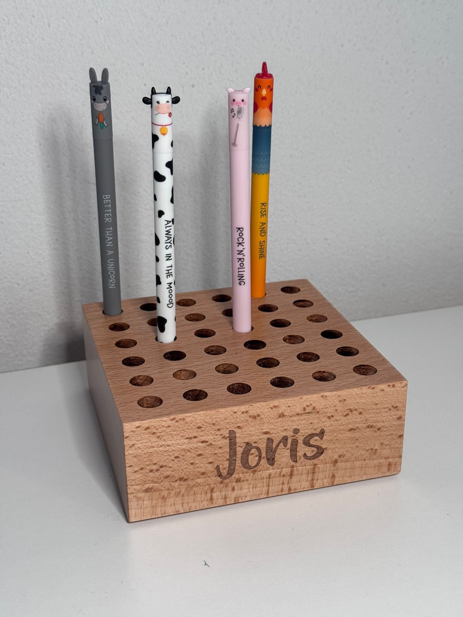 Personalisierter Stiftehalter aus Holz passend für Ligami & andere Stifte | Schmatzepuffer