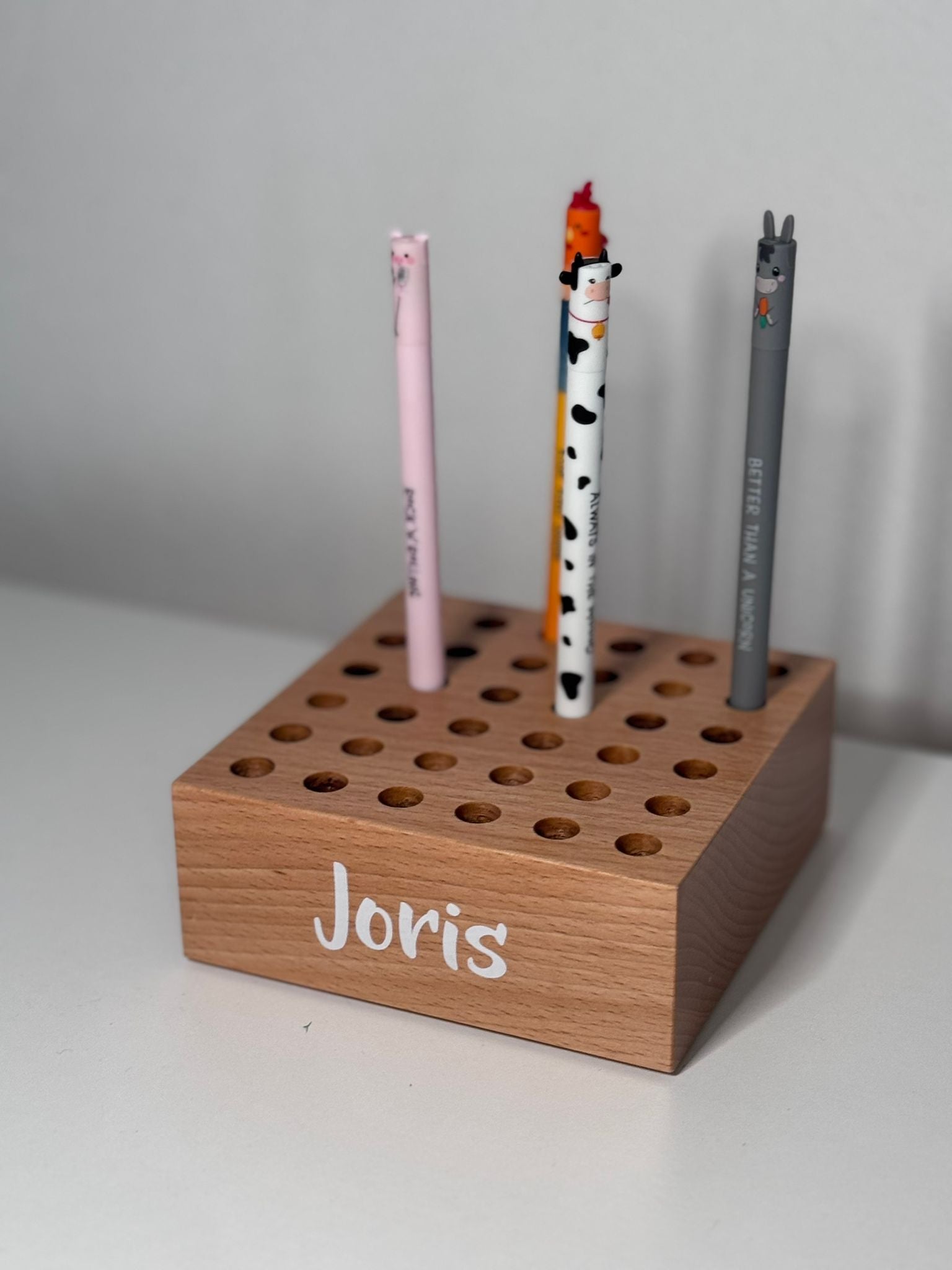 Personalisierter Stiftehalter aus Holz passend für Legami & andere Stifte | Schmatzepuffer