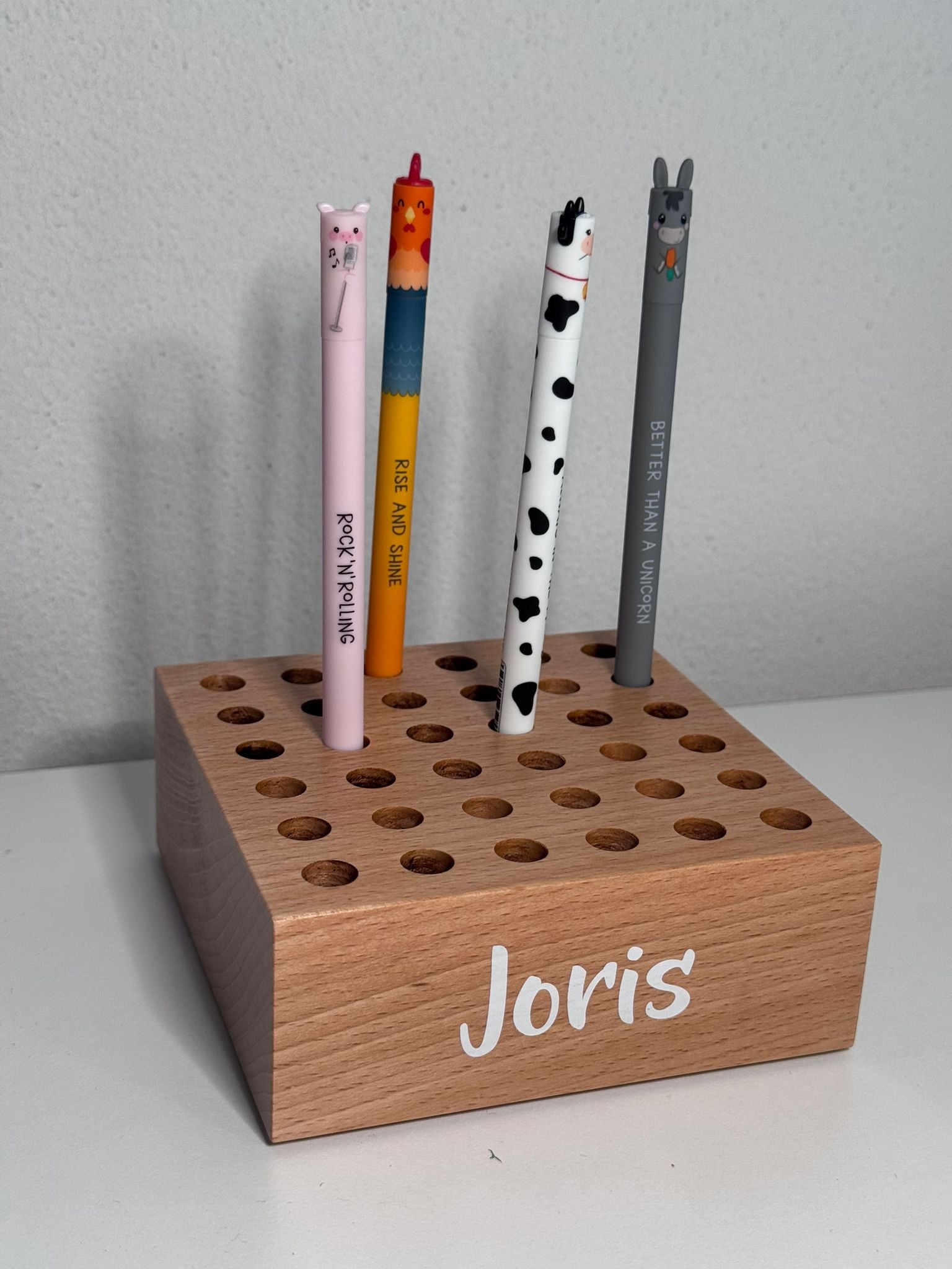 Personalisierter Stiftehalter aus Holz passend für Legami & andere Stifte | Schmatzepuffer