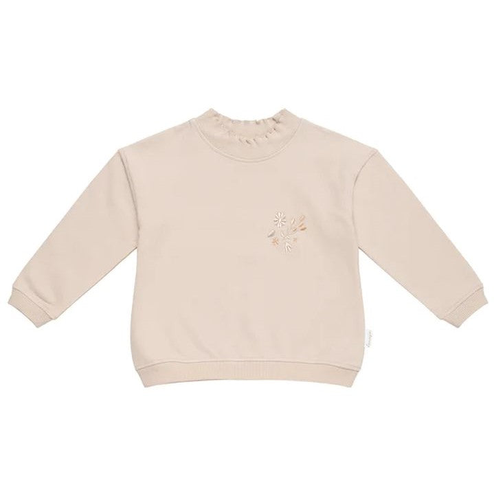 Sweat-shirt oversize à col volanté, gris poudre, 98/104 | leevje