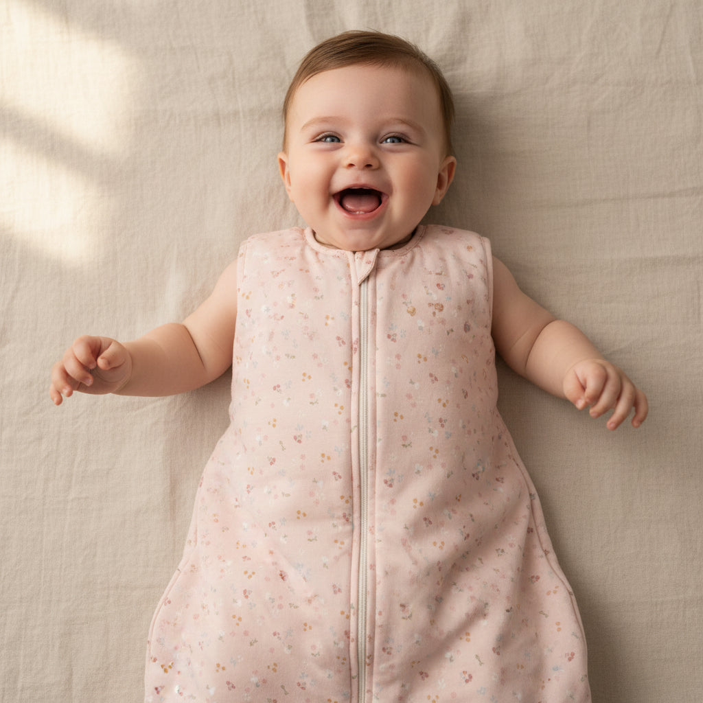 Slaapzak hydrofiel 90 cm Little Pink Flowers | Little Dutch