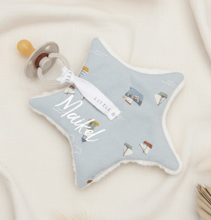 Pacifier cloth Sailors Bay blue | Little Dutch