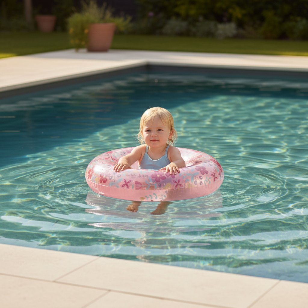 Swimming ring Pink Flower Ø 50 cm | Little Dutch