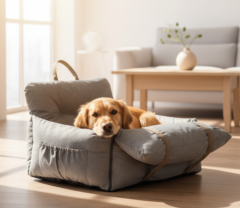 Travel bed for dogs "BENA" light grey L x W x H: 60 x 50 x 43 | Nobby
